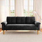 Canapé 3 places moderne rembourré, convertible, canapé-lit avec pieds en bois robustes pour le salon