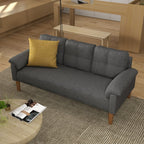 Canapé 3 places moderne rembourré, convertible, canapé-lit avec pieds en bois robustes pour le salon