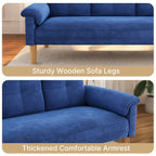 Canapé 3 places moderne rembourré, convertible, canapé-lit avec pieds en bois robustes pour le salon