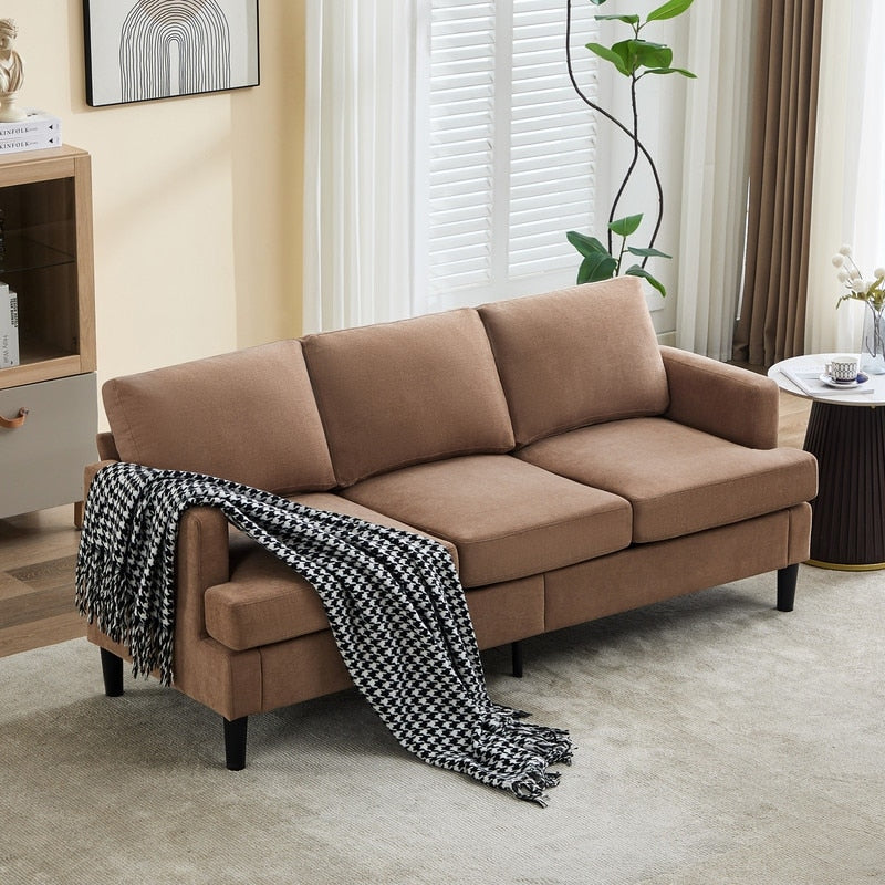 Canapé 3 places - Tissu respirant, accoudoirs de soutien et pieds robustes