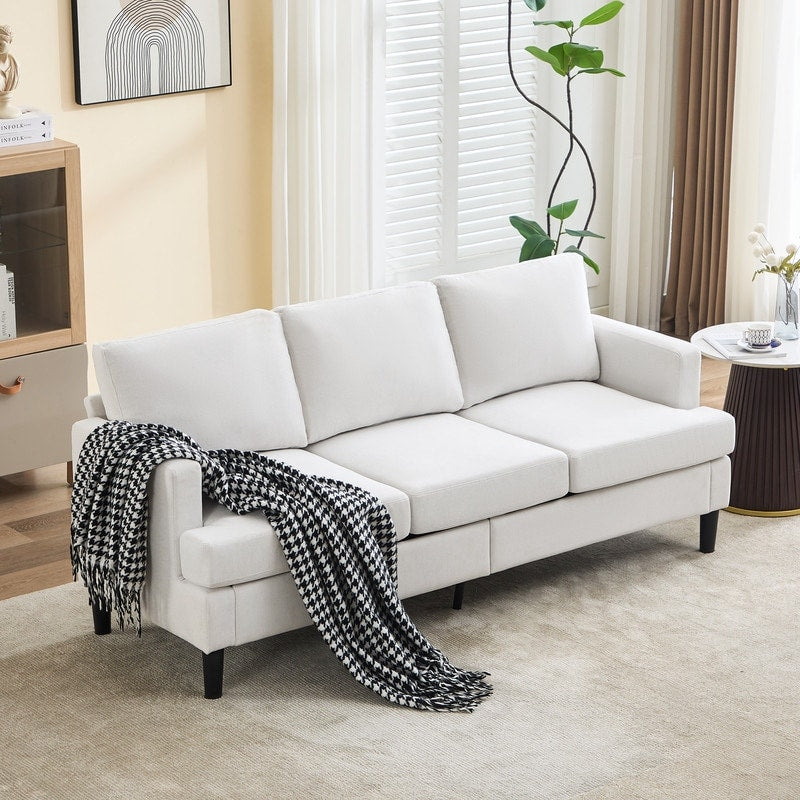 Canapé 3 places - Tissu respirant, accoudoirs de soutien et pieds robustes