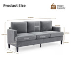 Canapé 3 places - Tissu respirant, accoudoirs de soutien et pieds robustes