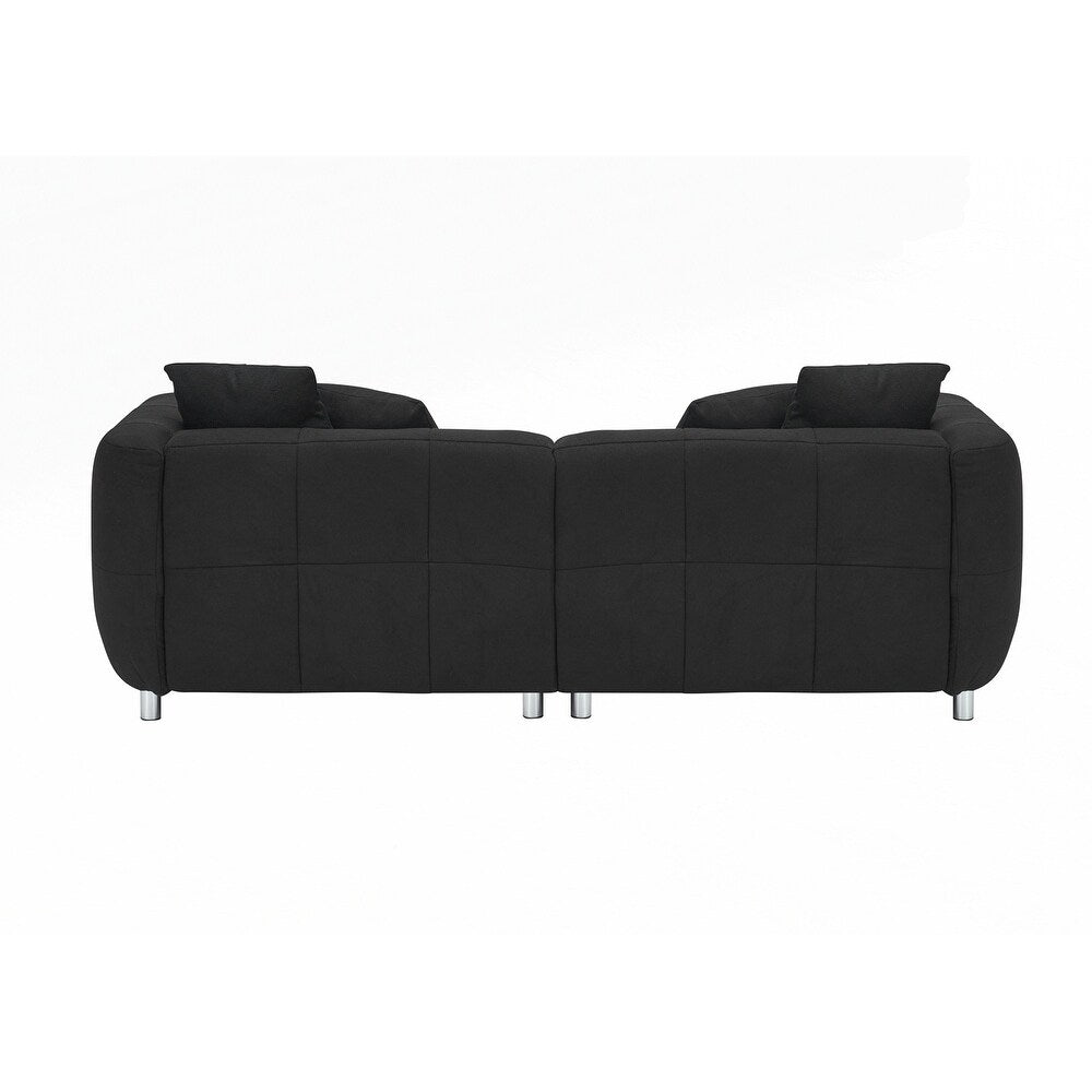 Canapé 3 places avec cadre en bois massif et 4 coussins