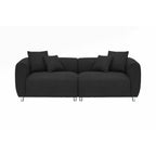 Canapé 3 places avec cadre en bois massif et 4 coussins