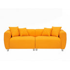 Canapé 3 places avec cadre en bois massif et 4 coussins