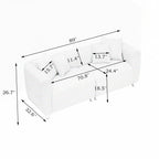 Canapé 3 places avec cadre en bois massif et 4 coussins