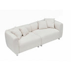 Canapé 3 places avec cadre en bois massif et 4 coussins