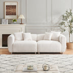 Canapé 3 places avec cadre en bois massif et 4 coussins