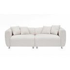 Canapé 3 places avec cadre en bois massif et 4 coussins