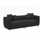 Canapé 3 places avec cadre en bois massif et 4 coussins