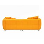 Canapé 3 places avec cadre en bois massif et 4 coussins