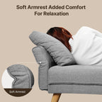 Canapé-lit 3 places rembourré pour salon, canapé-lit inclinable avec dossier