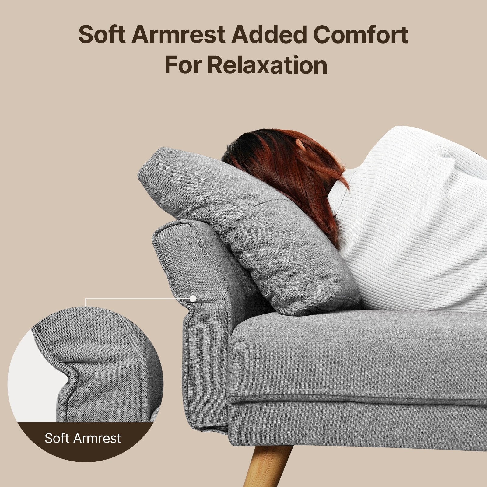 Canapé-lit 3 places rembourré pour salon, canapé-lit inclinable avec dossier