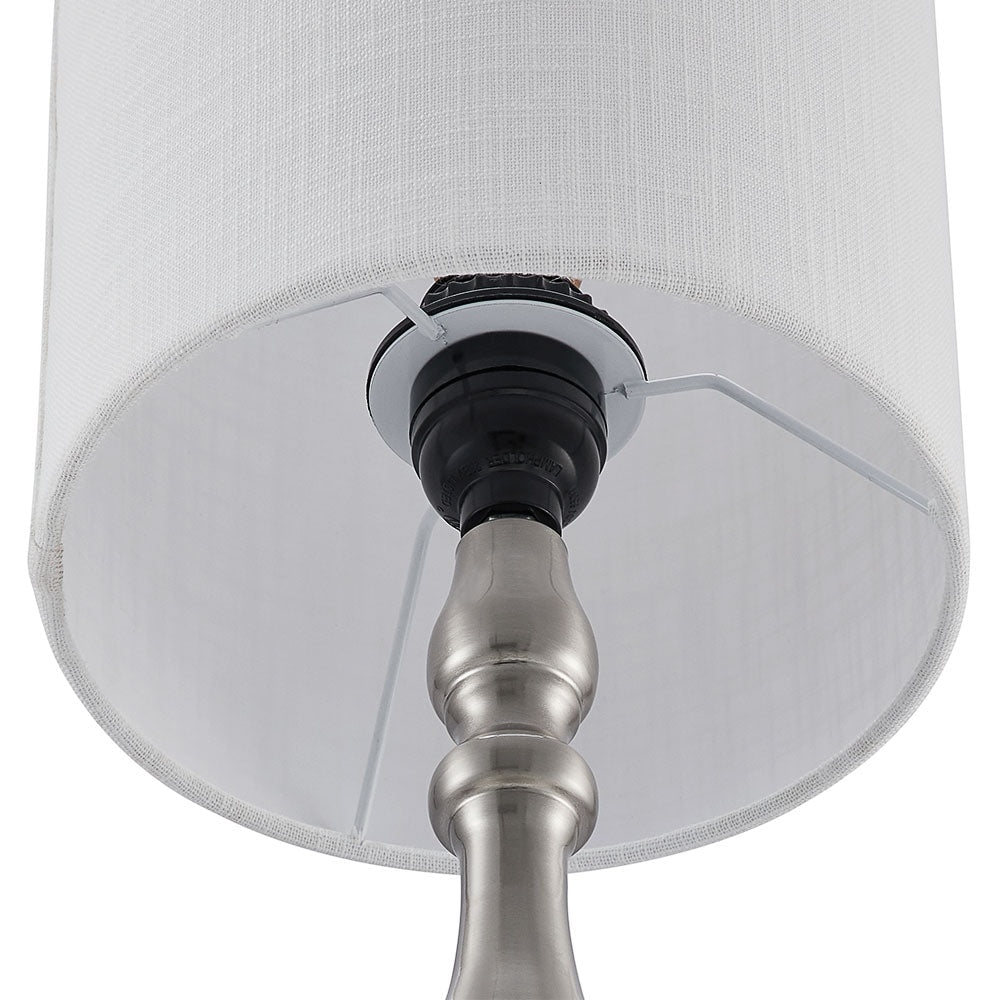 Petite lampe de table tactile à intensité variable 3 voies avec 2 ports USB, acier brossé