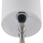 Petite lampe de table tactile à intensité variable 3 voies avec 2 ports USB, acier brossé