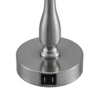 Petite lampe de table tactile à intensité variable 3 voies avec 2 ports USB, acier brossé