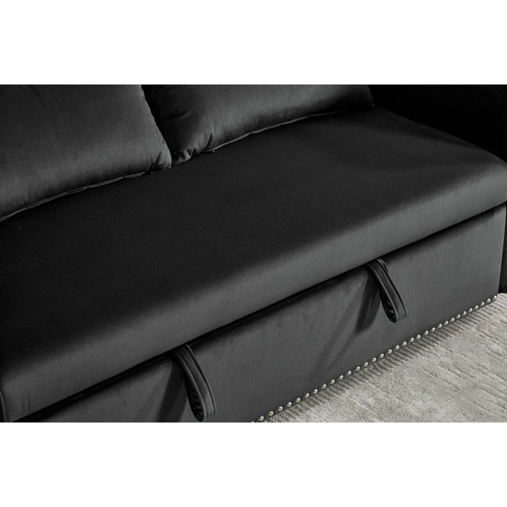 Canapé-lit futon convertible 3 en 1, 55 places, 2 oreillers, ports USB et poches latérales