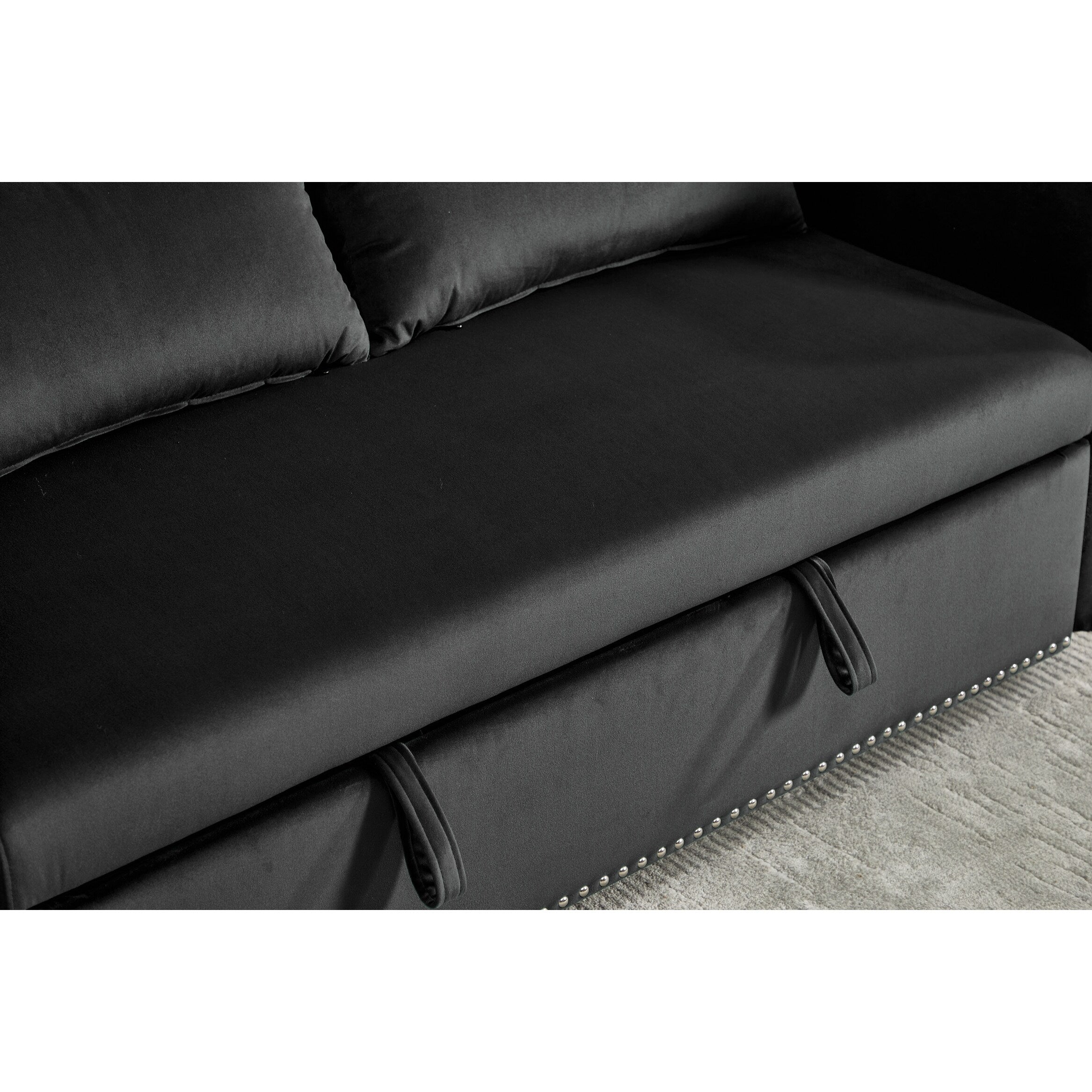 Canapé-lit futon convertible 3 en 1, 55 places, 2 oreillers, ports USB et poches latérales
