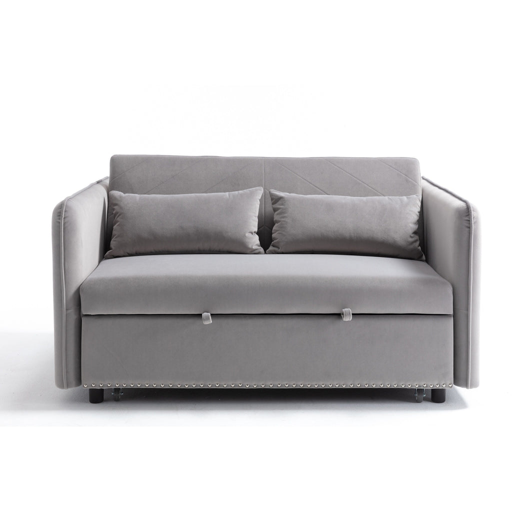 Canapé-lit futon convertible 3 en 1, 55 places, 2 oreillers, ports USB et poches latérales