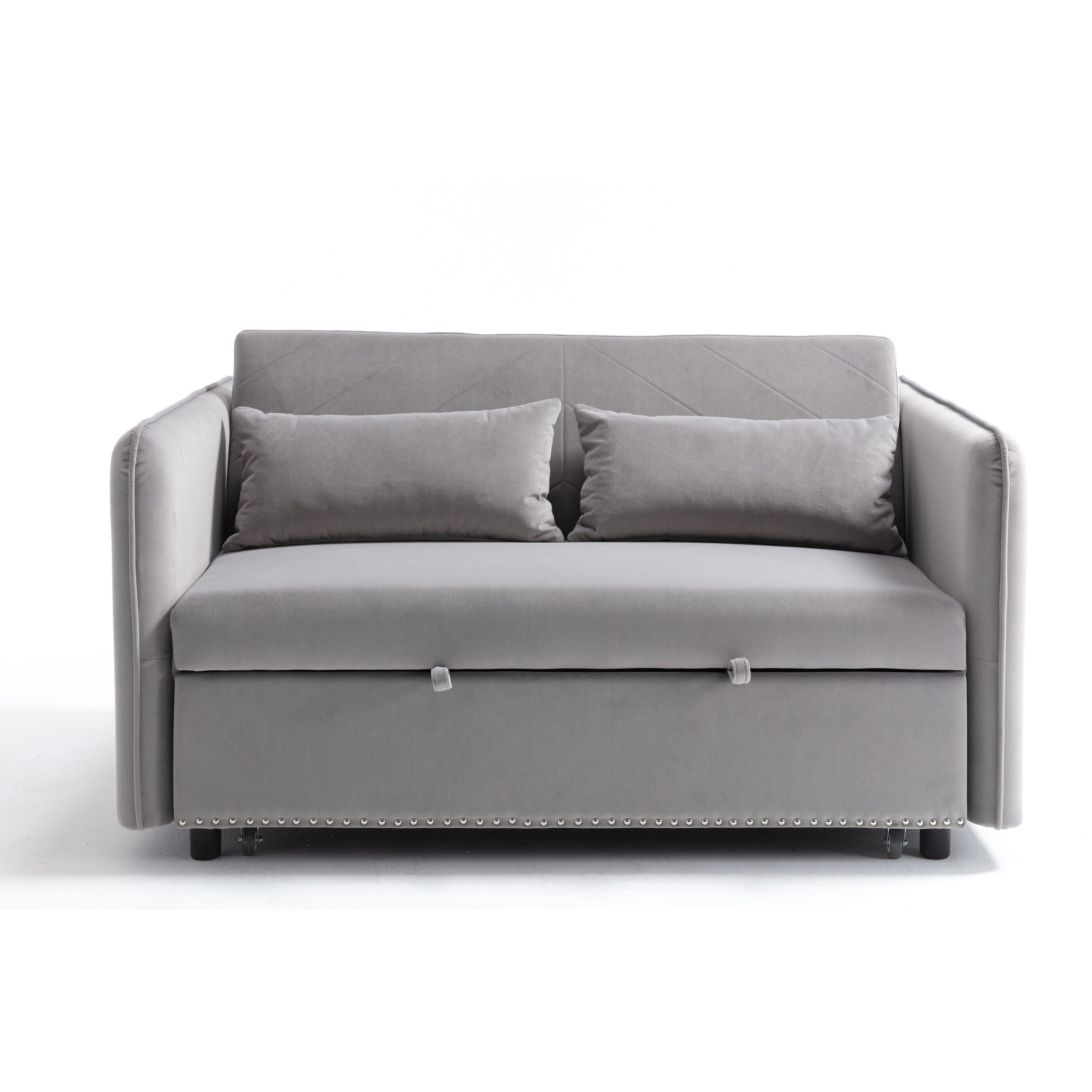 Canapé-lit futon convertible 3 en 1, 55 places, 2 oreillers, ports USB et poches latérales