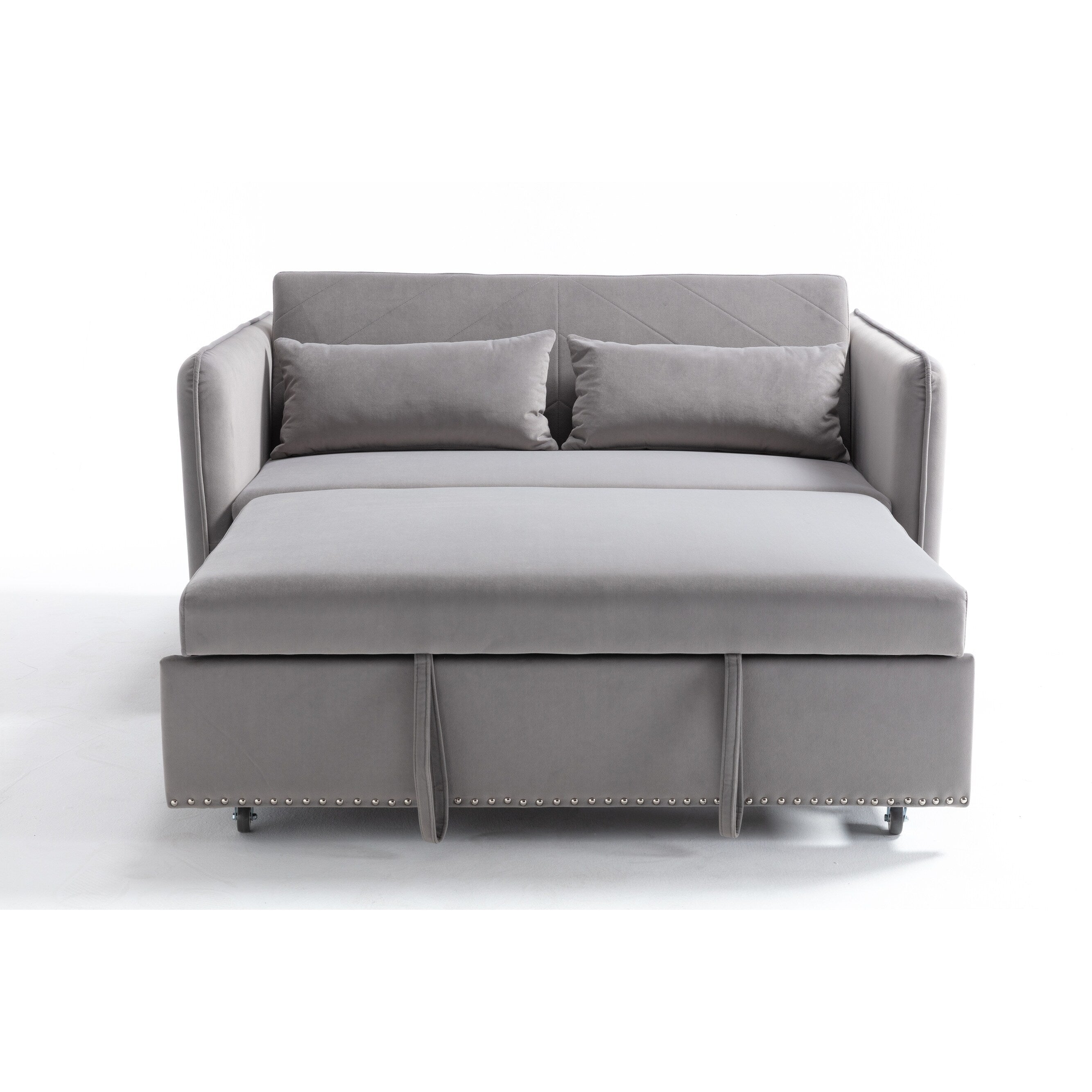 Canapé-lit futon convertible 3 en 1, 55 places, 2 oreillers, ports USB et poches latérales