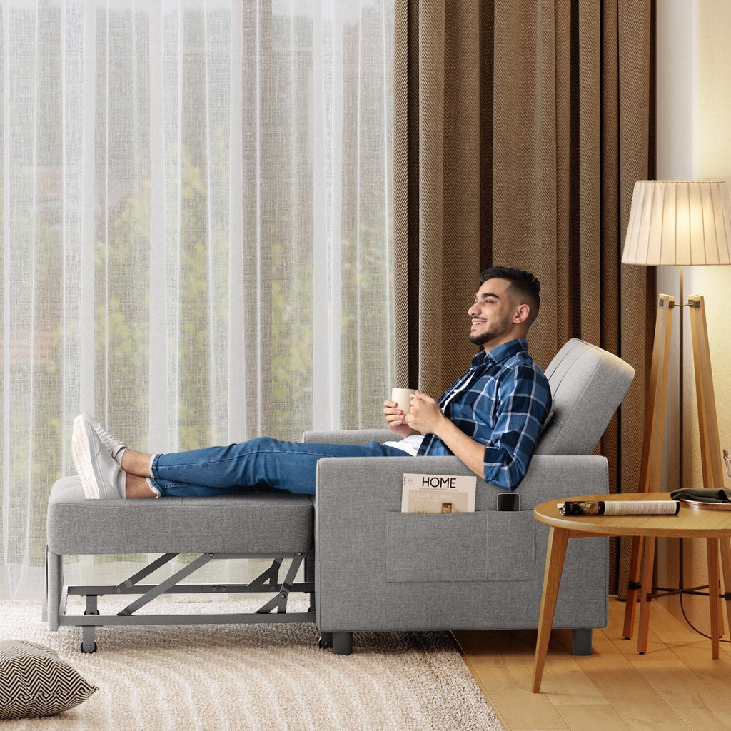 Canapé-lit gigogne 3 en 1, convertible, moderne, réglable et rembourré