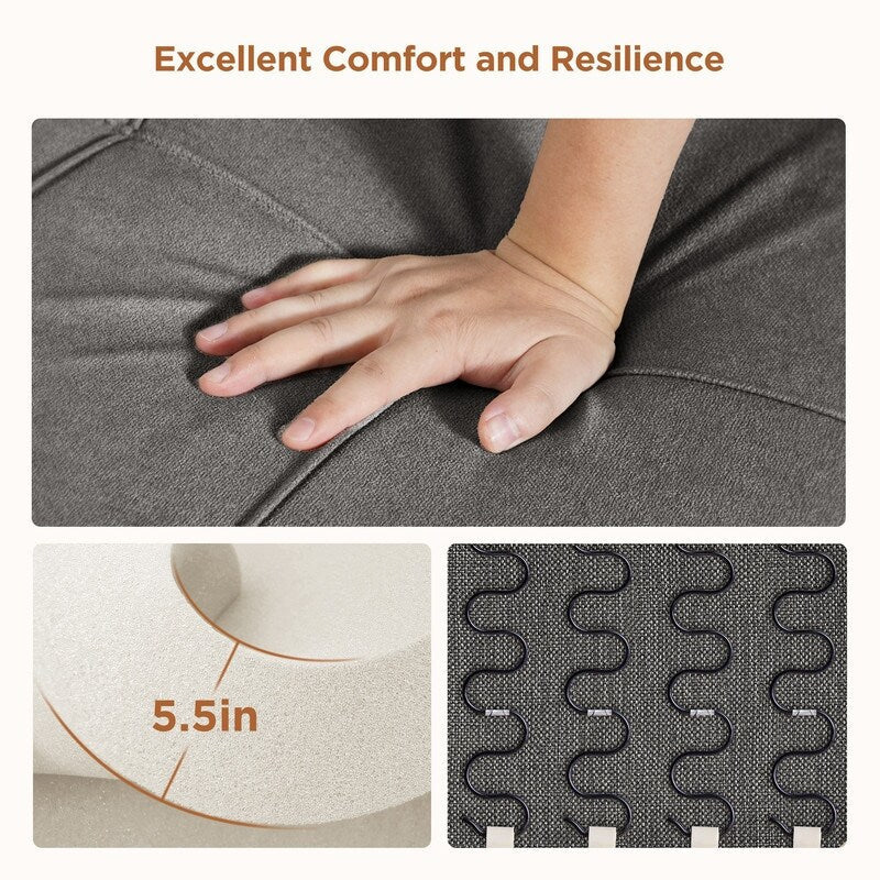 Canapé-lit gigogne 3 en 1, convertible, moderne, réglable et rembourré