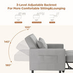 Canapé-lit gigogne 3 en 1, convertible, moderne, réglable et rembourré