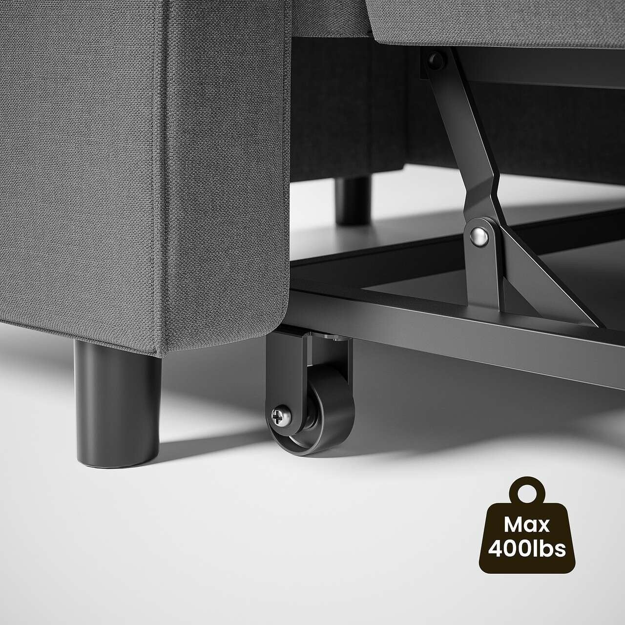 Canapé-lit gigogne 3 en 1, convertible, moderne, réglable et rembourré