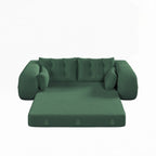 Canapé-lit 3 en 1 en tissu Teddy rempli de mousse