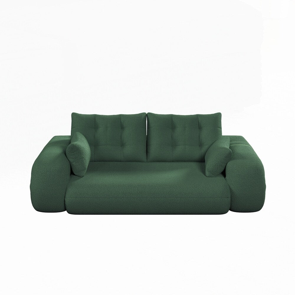 Canapé-lit 3 en 1 en tissu Teddy rempli de mousse