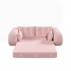 Canapé-lit 3 en 1 en tissu Teddy rempli de mousse