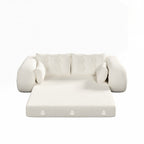 Canapé-lit 3 en 1 en tissu Teddy rempli de mousse