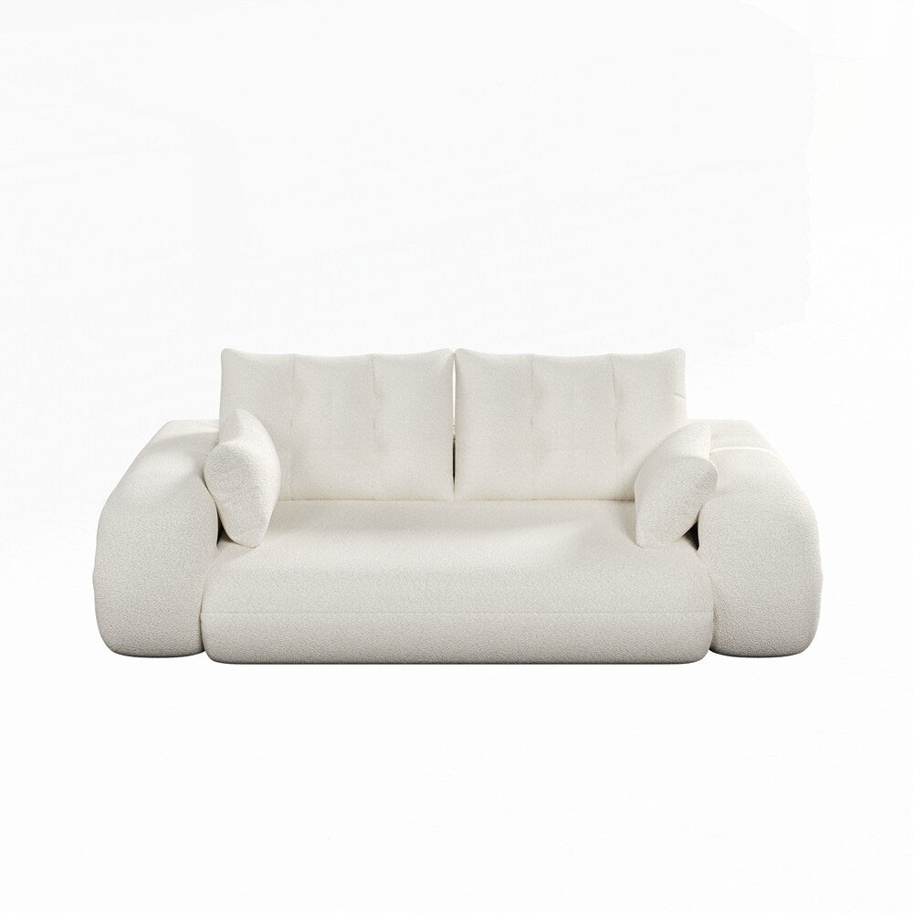 Canapé-lit 3 en 1 en tissu Teddy rempli de mousse