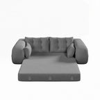 Canapé-lit 3 en 1 en tissu Teddy rempli de mousse