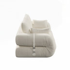 Canapé-lit 3 en 1 en tissu Teddy rempli de mousse