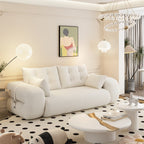 Canapé-lit 3 en 1 en tissu Teddy rempli de mousse