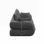 Canapé-lit 3 en 1 en tissu Teddy rempli de mousse