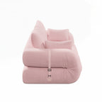 Canapé-lit 3 en 1 en tissu Teddy rempli de mousse