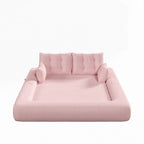 Canapé-lit 3 en 1 en tissu Teddy rempli de mousse