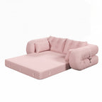 Canapé-lit 3 en 1 en tissu Teddy rempli de mousse