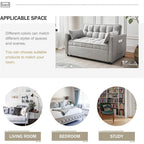 Canapé-lit 3 en 1 en velours - Canapé-lit gigogne avec dossier réglable, accoudoirs et poches de rangement pour le salon