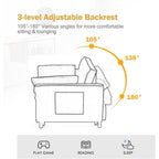 Canapé-lit 3 en 1 en velours - Canapé-lit gigogne avec dossier réglable, accoudoirs et poches de rangement pour le salon