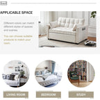 Canapé-lit 3 en 1 en velours - Canapé-lit gigogne avec dossier réglable, accoudoirs et poches de rangement pour le salon