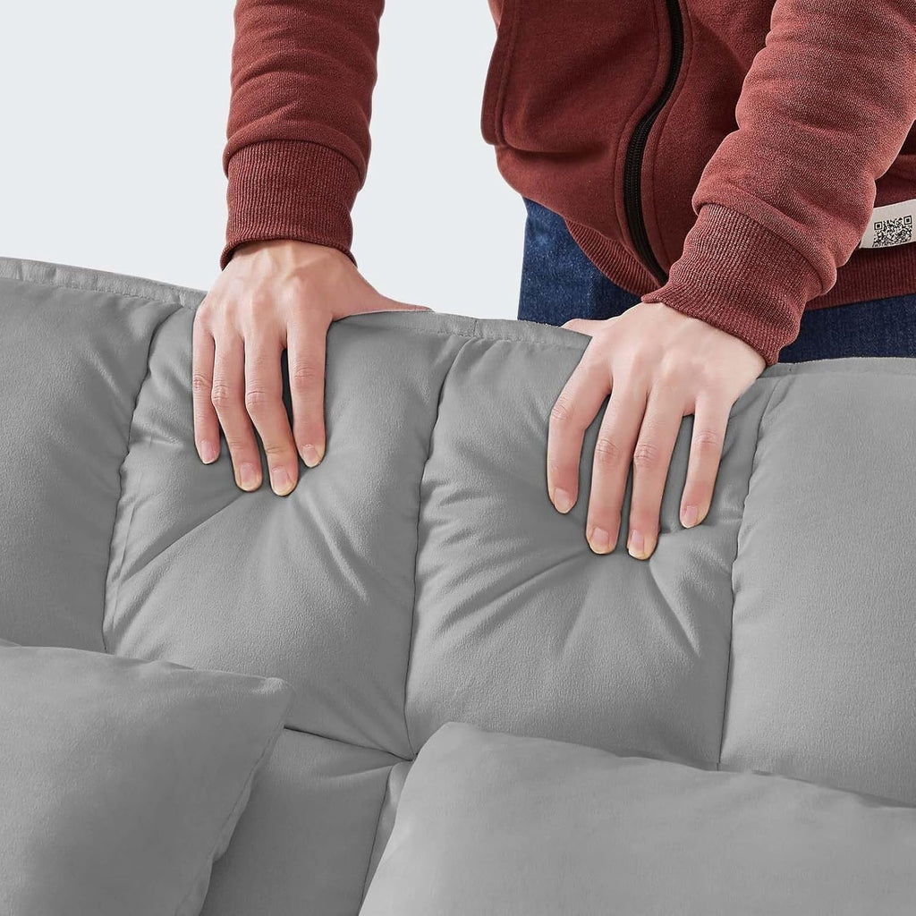 Canapé-lit 3 en 1 en velours avec dossier réglable