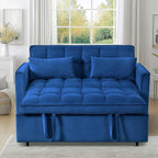 Canapé-lit 3 en 1 en velours avec dossier réglable