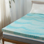Matelas en mousse à mémoire de forme lisse bleu de 3 pouces d'épaisseur