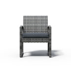 Ensemble de conversation d'extérieur en osier rembourré, 3 pièces