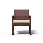 Ensemble de conversation d'extérieur en osier rembourré, 3 pièces