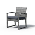 Ensemble de conversation d'extérieur en osier rembourré, 3 pièces